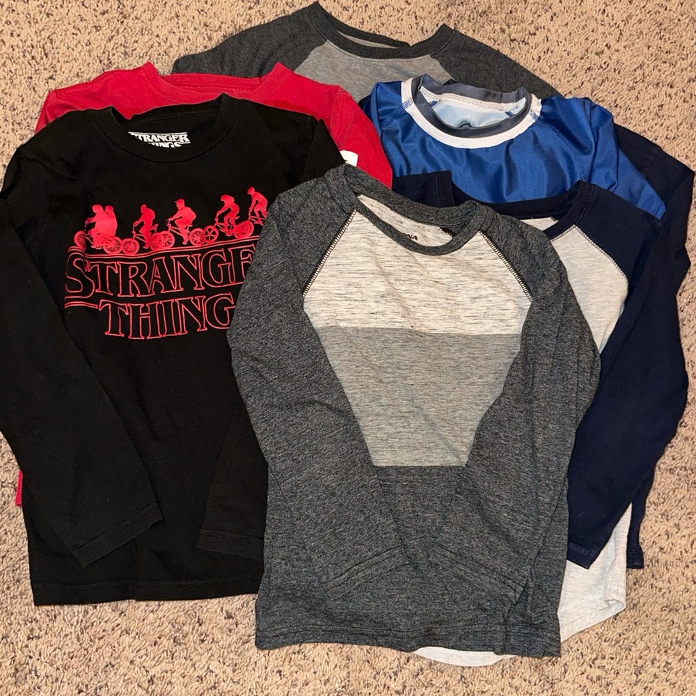 Graphic Long Sleeve Tee Lot, size 7-8, boys